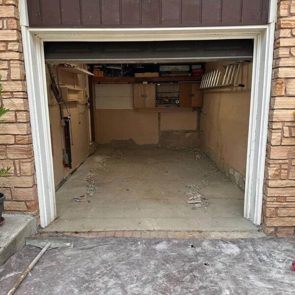 garage floor repair-before