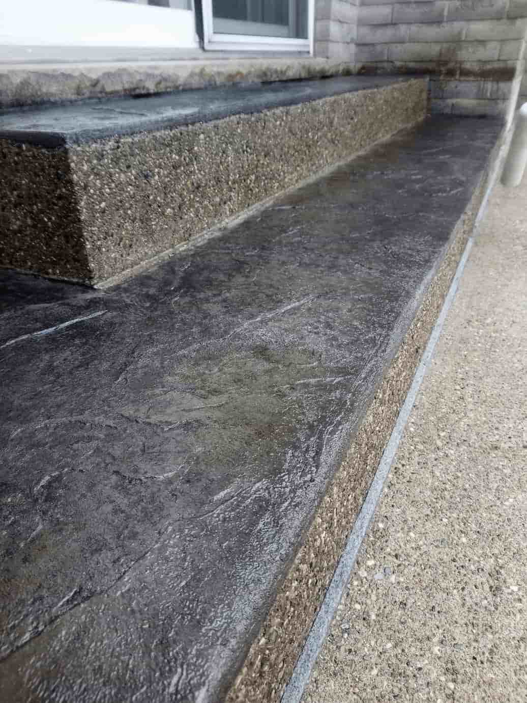 Stamped new concrete pour with decorative pattern in Toronto