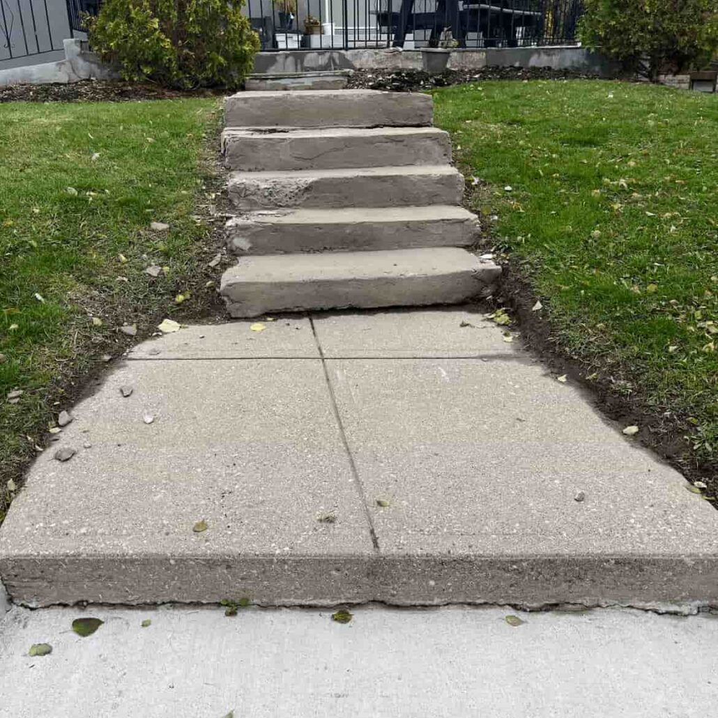 concrete step repair in toronto before