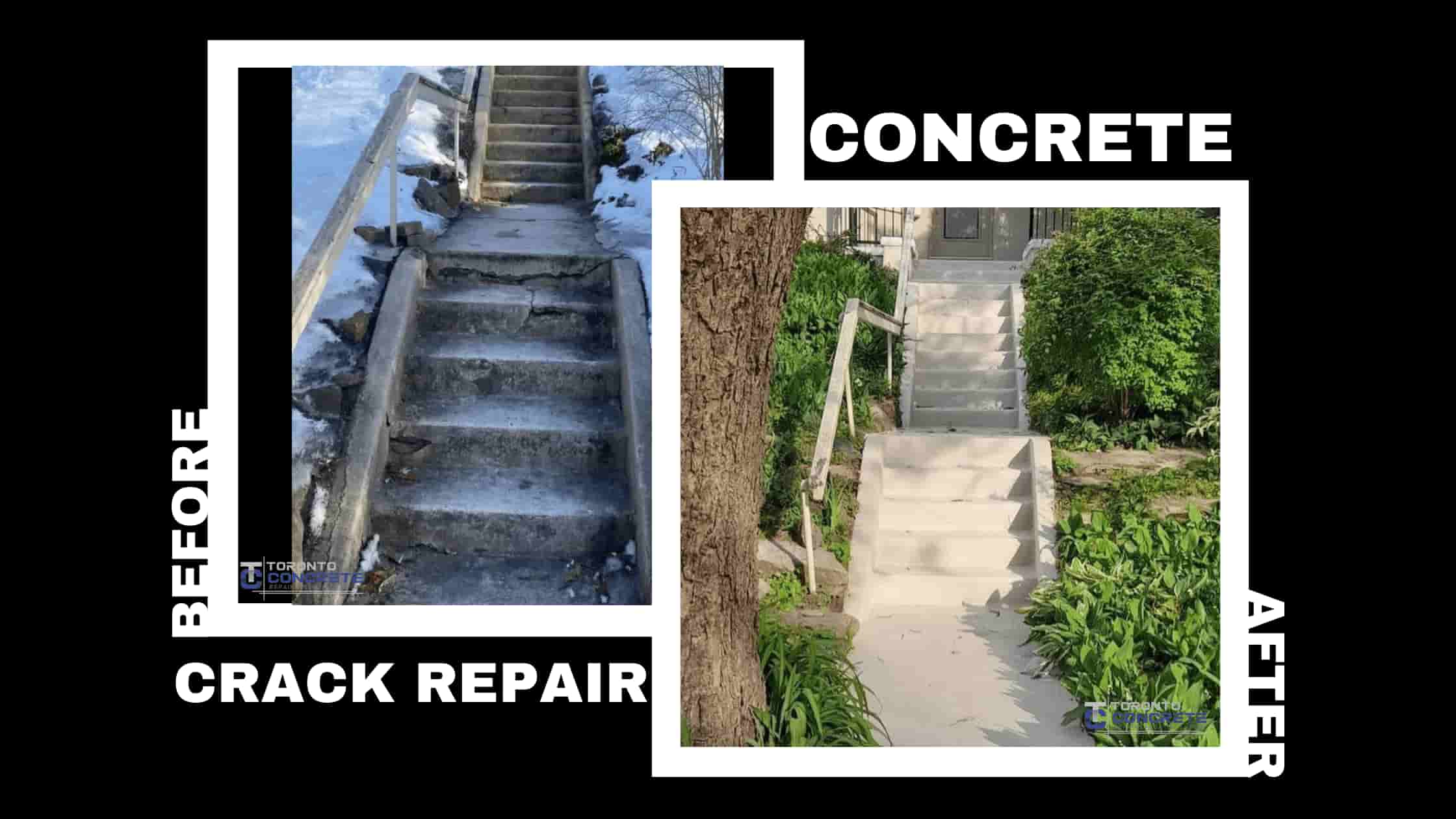 Concrete Crack Repair Before and After