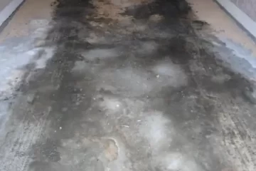 Concrete Garage Floor Crack Repair in Toronto (Before)