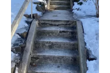 Concrete Step Crack Repair in Etobicoke (Before)