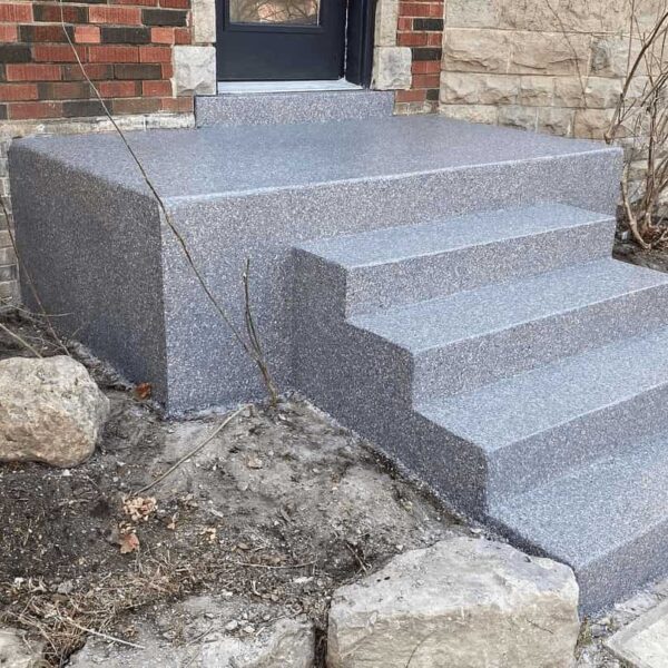 Concrete Steps Repaired & resurfaced with Graniflex in Burlington by Toronto Concrete Repairs