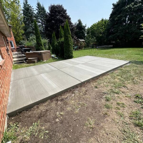 King City, Ontario Fresh Concrete for Gazebo Pad New Concrete Installation