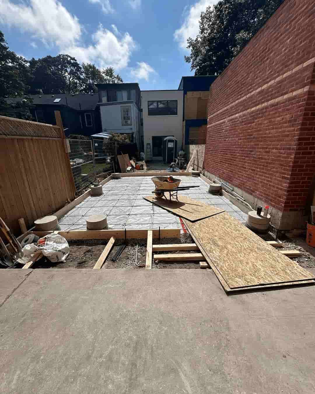 Concrete driveway framing and base preparation, Toronto