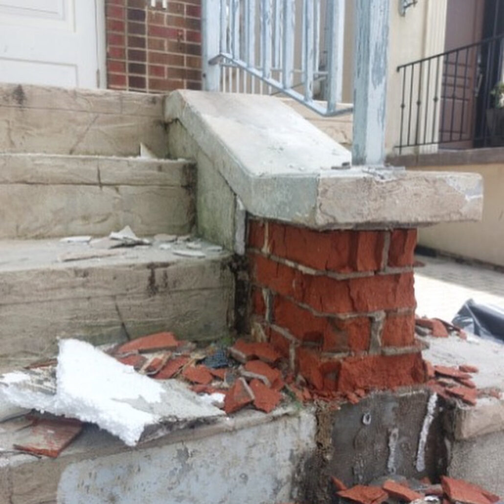 concrete steps repair toronto before — broken crumbling edges